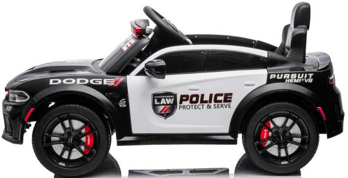 Licensed Dodge Kids Ride on Police Car 12V Battery Powered w/Remote Control, LED Lights