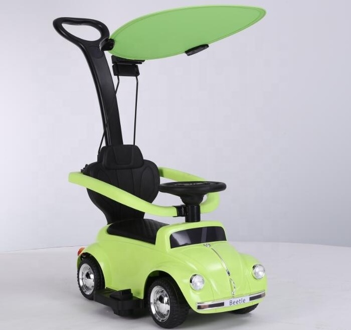 Beetle FTF Licensed Children Electric Cars Pink Baby Ride On Car With Push Handle