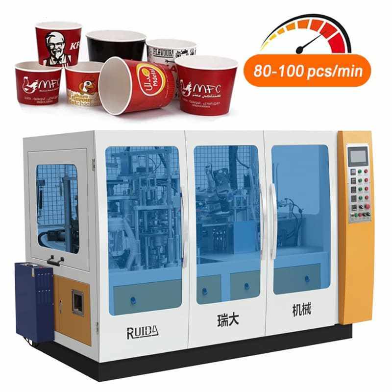 3-40 oz Paper Cup Machine Paper Bowl Machine Custom 50-230 pcs/min Speed Full Automation High Speed Paper Cup Making Machine