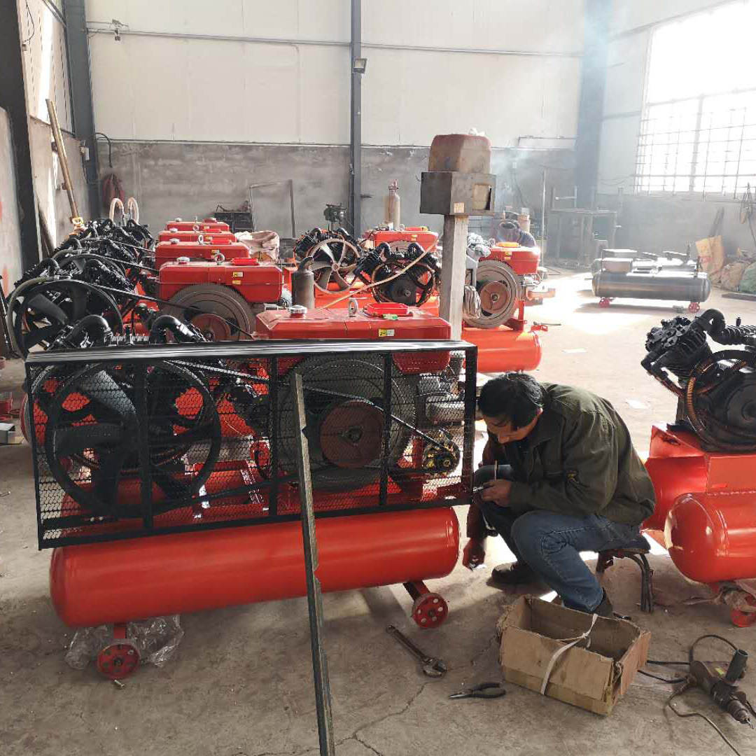 Blurbly made 5bar air pressure easy to move 3 cylinder style piston ring mining compressor diesel engine