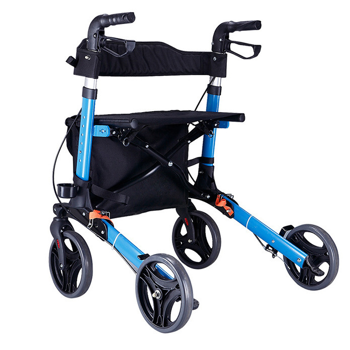 Senior High Quality Aluminium Durable Adjustable Adult Rollator Walker For Elderly