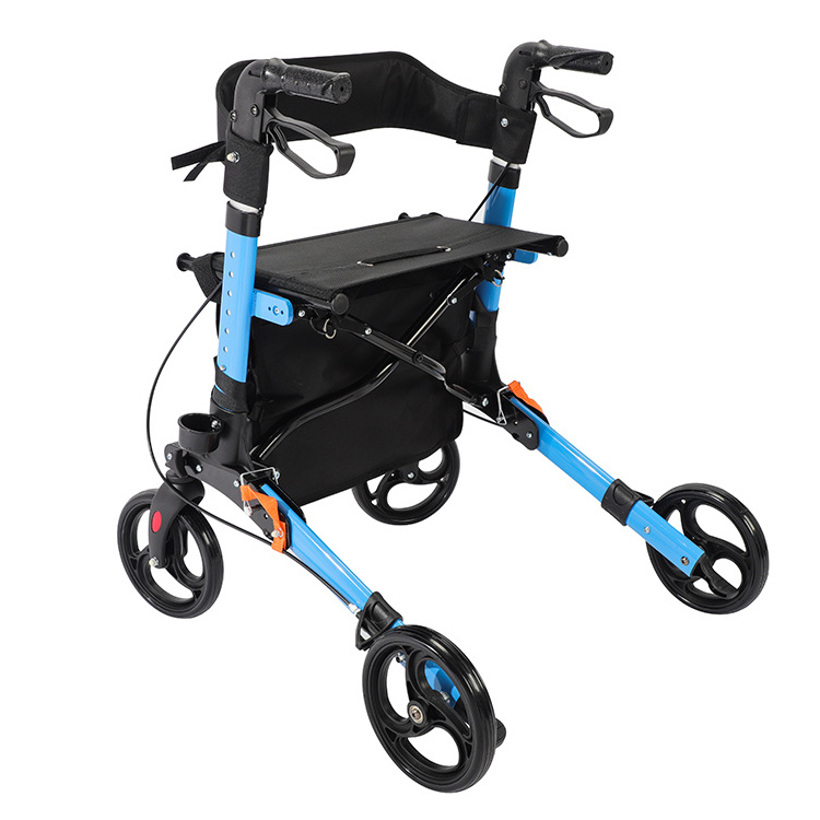 Walking Frame Drive Rolling Walker For Seniors 4-leg Walker Adult Folding Rollator For Disabled