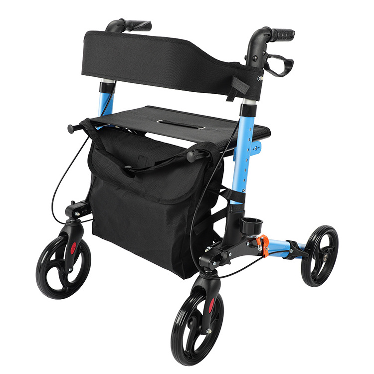 Walking Frame Drive Rolling Walker For Seniors 4-leg Walker Adult Folding Rollator For Disabled