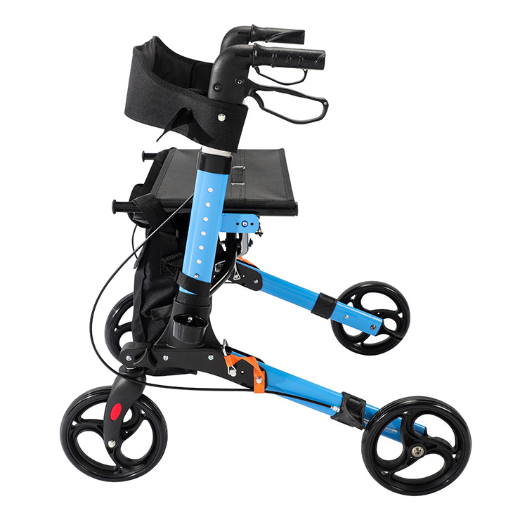 Walking Frame Drive Rolling Walker For Seniors 4-leg Walker Adult Folding Rollator For Disabled