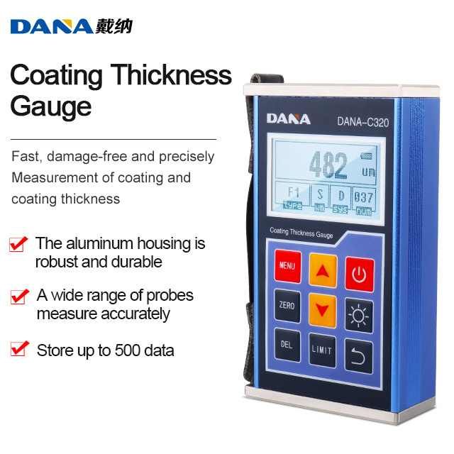 DANA C320 coating thickness gauge car paint film thickness meter MFE/NFE tools eddy current effect measuring steel plate zinc