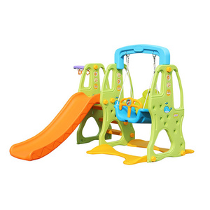 Wholesale Outdoor Indoor Playground Plastic HDPE 3 in 1 Combination Children Slide and Swing Sides Swing Set Toddler