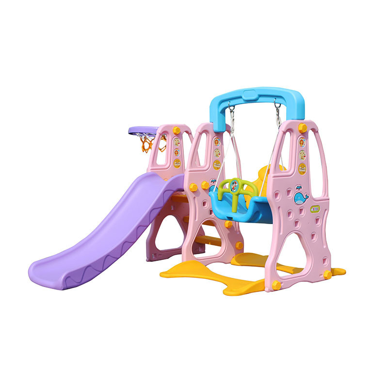 Wholesale Outdoor Indoor Playground Plastic HDPE 3 in 1 Combination Children Slide and Swing Sides Swing Set Toddler