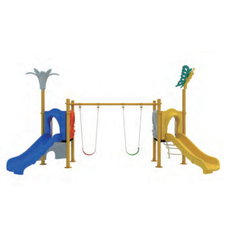 Wholesale Public Backyard Outdoor Playground Children Custom Metal Frame Stand Toys For Kids Indoor Plastic Swings And Slides