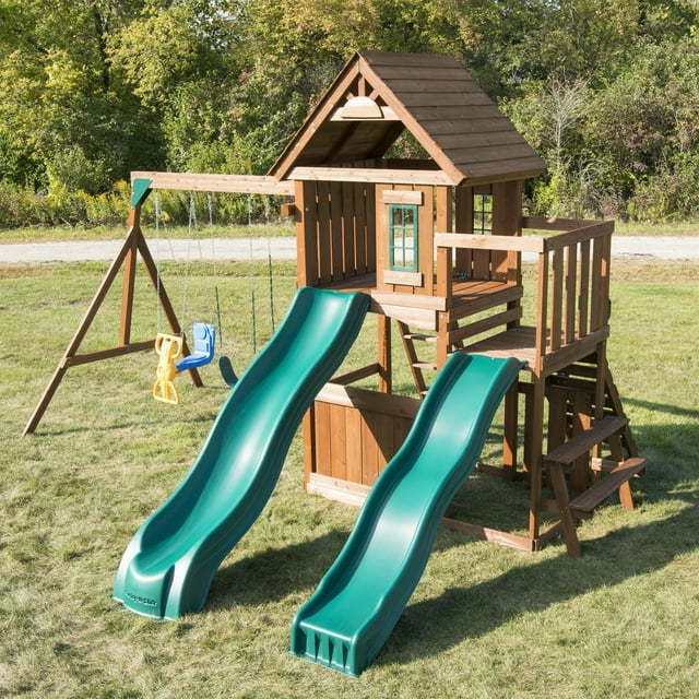 Custom Slide Playground Outdoor Kids Wooden Outdoor Playground Swing And Slide Set Outdoor For Kids Wooden Inflat