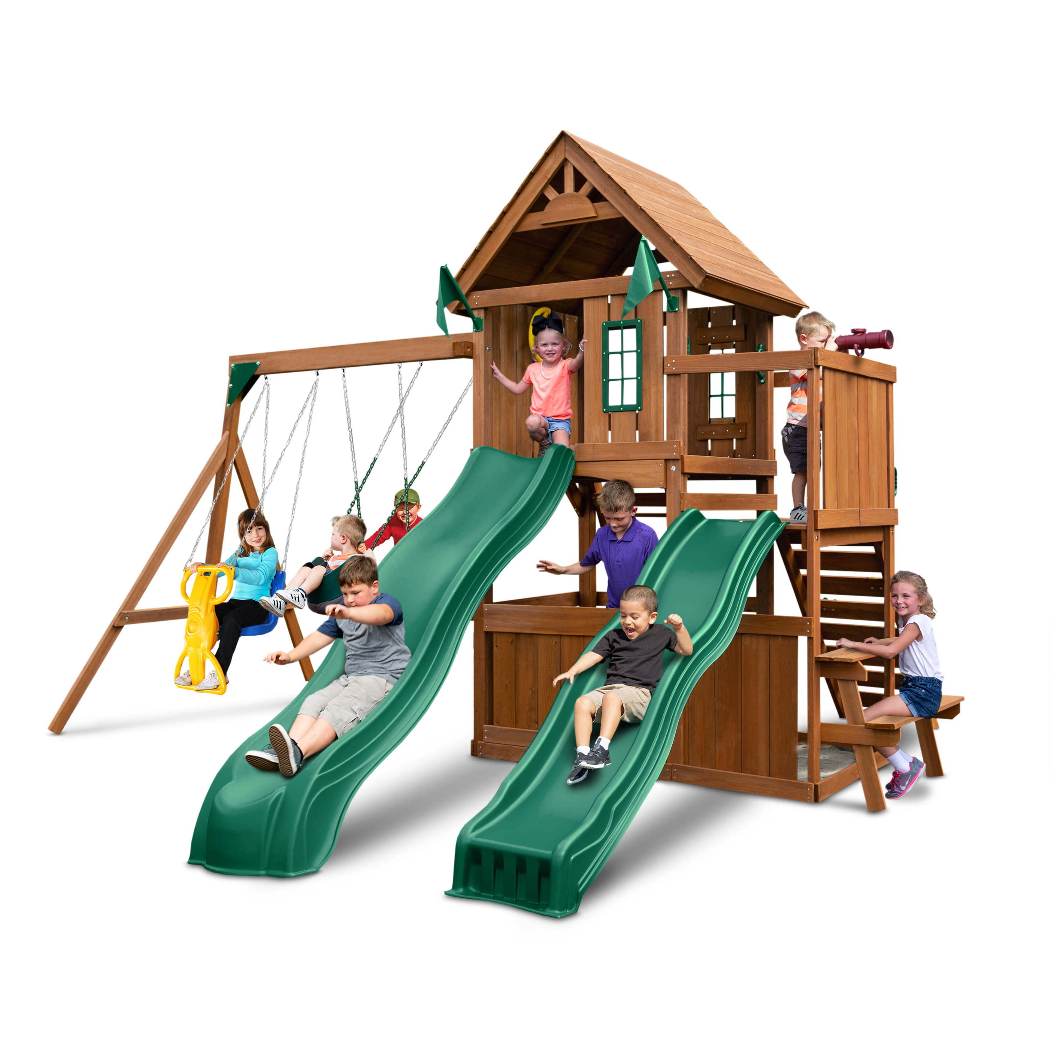 Custom Slide Playground Outdoor Kids Wooden Outdoor Playground Swing And Slide Set Outdoor For Kids Wooden Inflat