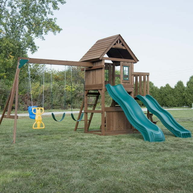 Custom Slide Playground Outdoor Kids Wooden Outdoor Playground Swing And Slide Set Outdoor For Kids Wooden Inflat