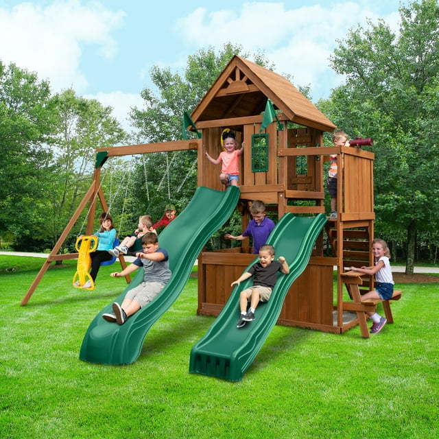 Custom Slide Playground Outdoor Kids Wooden Outdoor Playground Swing And Slide Set Outdoor For Kids Wooden Inflat