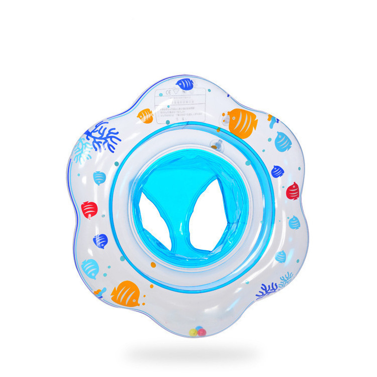 PVC Inflatable Swimming Pool Ring Floating With Safety Seat Double Airbag Infant Bathtub Training Auxiliary For Baby