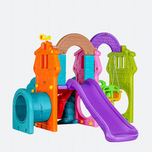 Children Small Indoor Garden Kids Toys Amusement Park  Swing Climb All In One Design Playground Slides