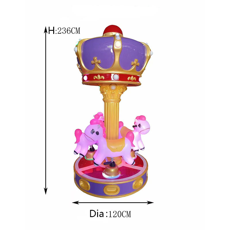 Wholesale Amusement Park Rides Facilities Product 3 Horse Carousel Toddle Kids Children Mini Carousel Rides for Sale