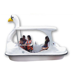 Water Amusement Park Equipment Standard Pedal Boat Fiberglass Swan Pedal Boat for 4 Person