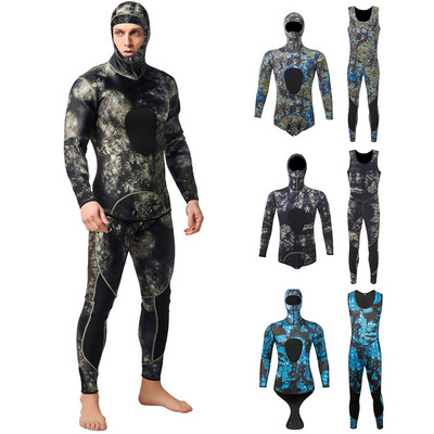 Custom Hooded Neoprene Wetsuits Camo Freediving Spearfishing 1.5mm 3mm 5mm Wet Suits Underwater Scuba Diving Suit for Men