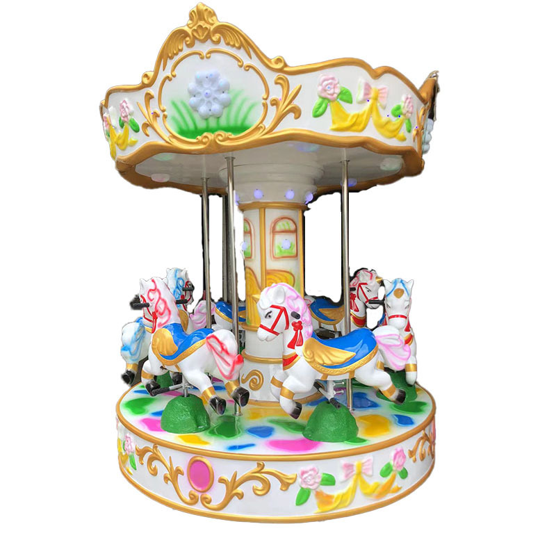 Indoor Amusement Park Kiddie Ride Merry Go Round Mini Carousel Kids Children 6 Players Mini Carousel Rides for Sale