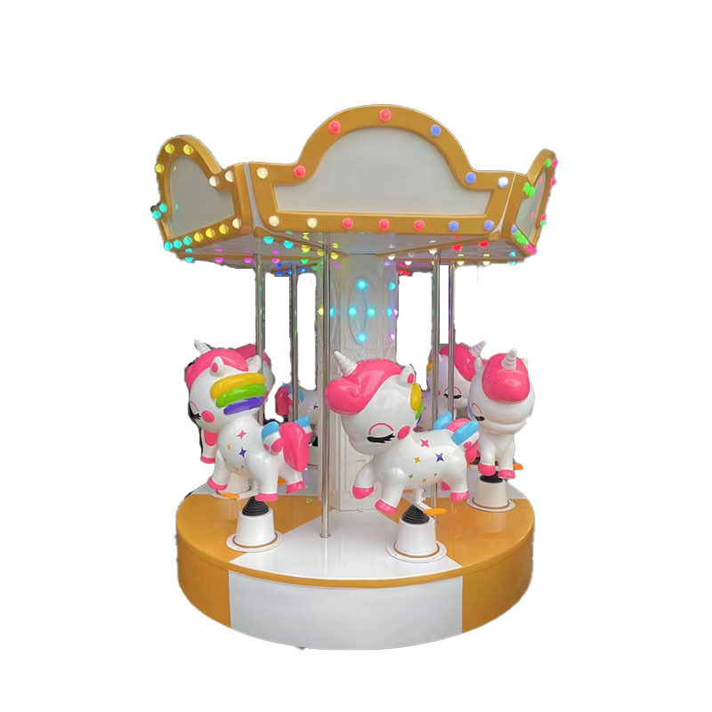 Indoor Amusement Park Kiddie Ride Merry Go Round Mini Carousel Kids Children 6 Players Mini Carousel Rides for Sale