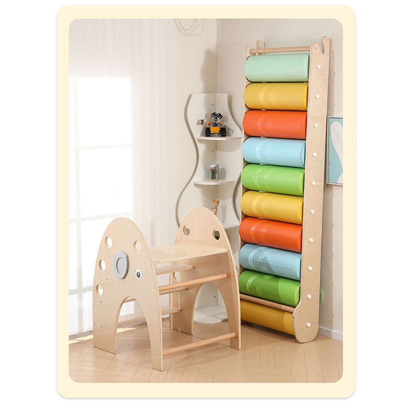 Wholesale Indoor Playground Wooden Baby Indoor Playground Climbing Slide Climbing Toys for Toddlers Wooden Slide Cubboard