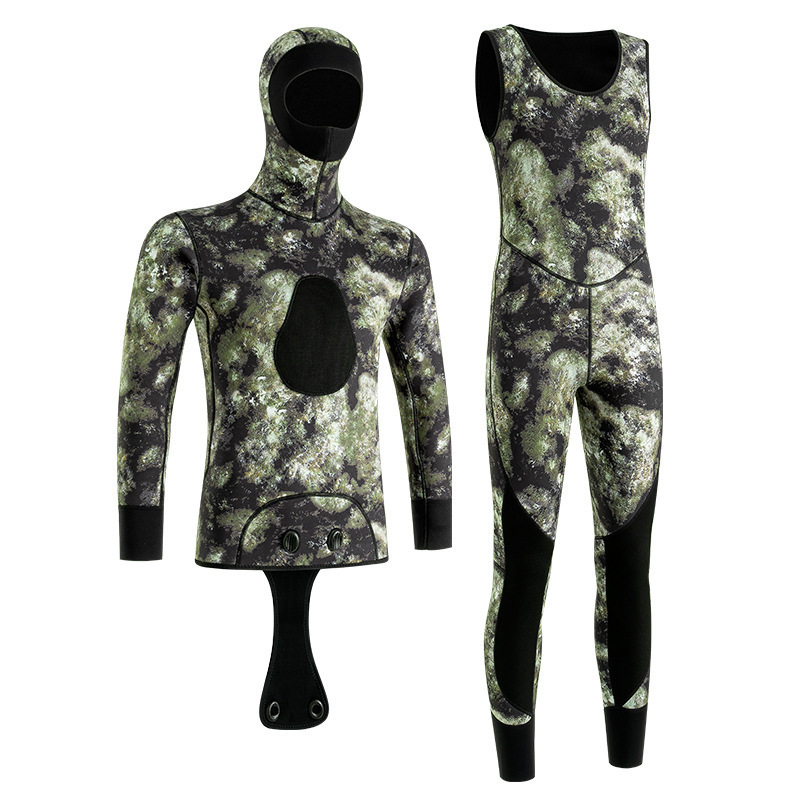 Custom Hooded Neoprene Wetsuits Camo Freediving Spearfishing 1.5mm 3mm 5mm Wet Suits Underwater Scuba Diving Suit for Men