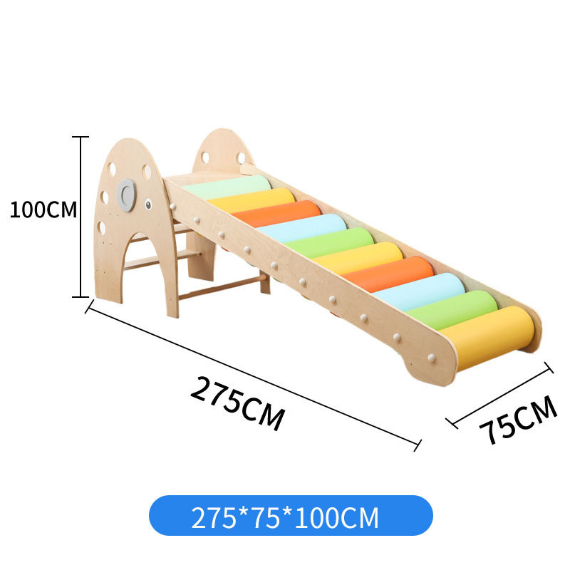 Wholesale Indoor Playground Wooden Baby Indoor Playground Climbing Slide Climbing Toys for Toddlers Wooden Slide Cubboard