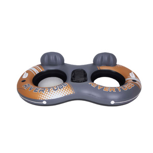 2 Person Inflatable River Raft Blow Up Water Float Heavy Duty River Tube with Cup Holder