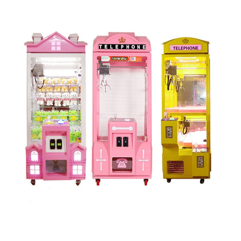 Amusement Park Coin Operated Mini Candy Cending Machine Indoor Playground Arcade Amusement Claw Machine Plush With Bill Acceptor