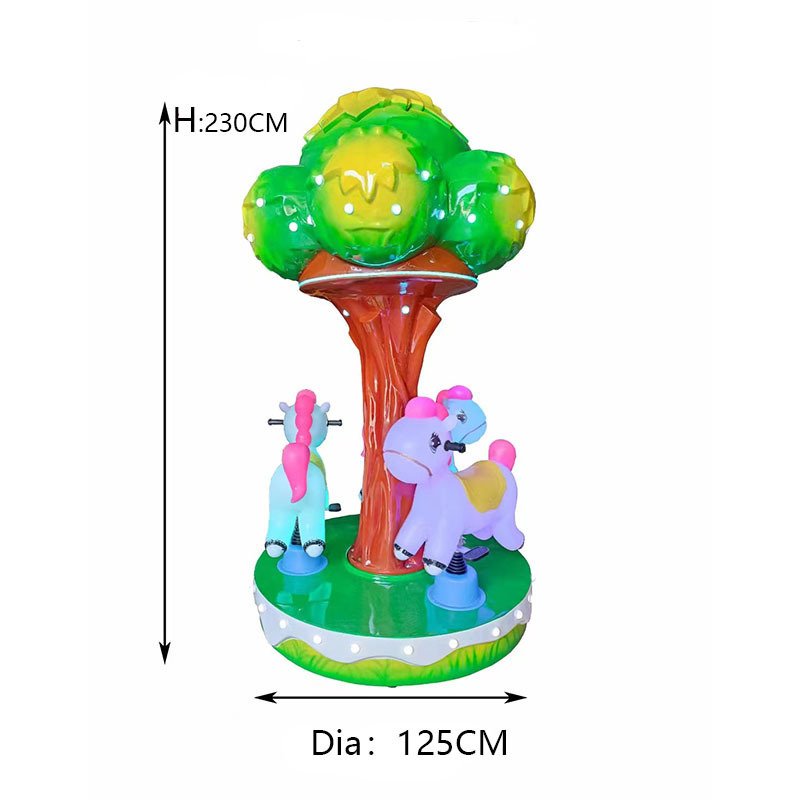 Commercial Indoor Outdoor Playground Equipment Amusement Park Musical 3 Horse Carousel Kids Mini Carousel Rides for Sale