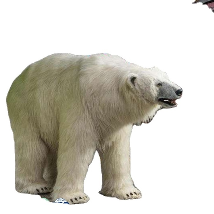 High quality Realistic artificial life size animatronic polar bear model other amusement parkfacilities