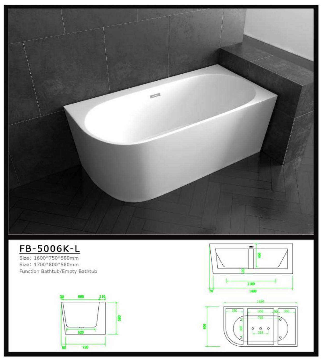 Cheap price White Color Portable acrylic Bath tub for Adults free standing Bathroom Fiberglass Bathtub