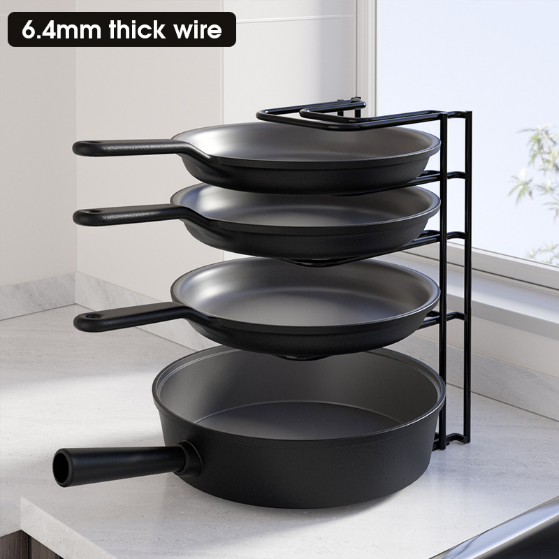 Hot Sale Standing Adjustable Kitchen Baking Pan and Pot Holder Rack Shelf Organizer for Cabinet Storage