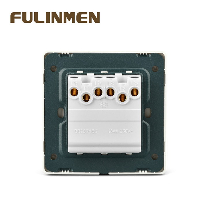 FULINMEN OEM Custom British Standard 250V 10A  Electr button On Of Electric Switch 4 Gang Switch Panel