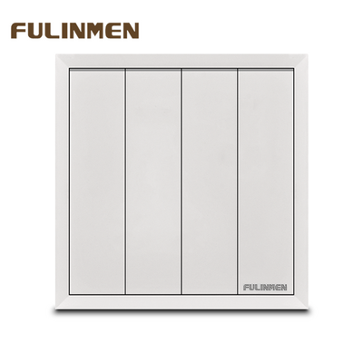 FULINMEN OEM Custom British Standard 250V 10A  Electr button On Of Electric Switch 4 Gang Switch Panel