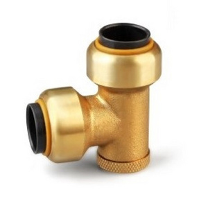 Hailiang NSF Push Fit Pipe Fitting Brass 90 Degree Elbow with Drain Outlet