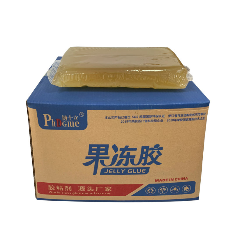 Factory Low Smell Fast Drying Machine Jelly Animal Glue for Rigid Gift Box Cardboard Shoe Cases HF508