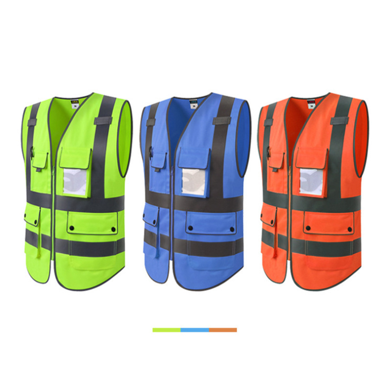 Wholesale Road Traffic Safety High Visibility Customized Construction Fluorescent Emergency Reflective Security Guard Vest