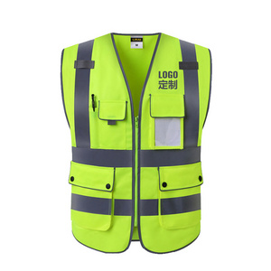 Wholesale Road Traffic Safety High Visibility Customized Construction Fluorescent Emergency Reflective Security Guard Vest