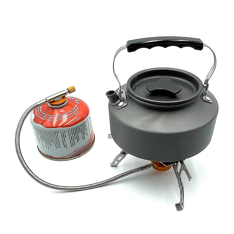 Amazon hot selling camping kettle 1.1L/ 1.4L black/green/orange  teapot for hiking