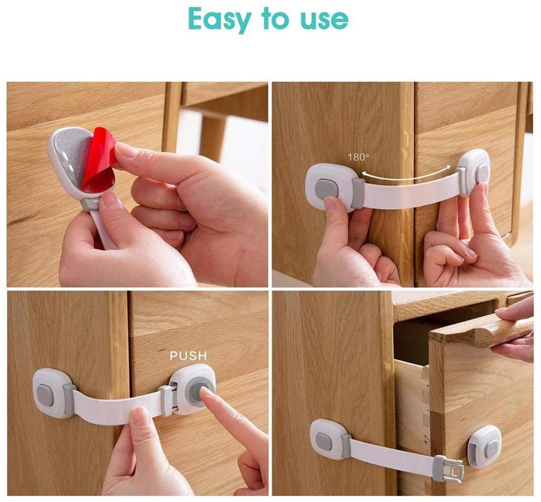 Hot Selling Cabinet Locks Child Safety Kids Cabinet Latches Lock Also for Fridge Baby Proofing Safety Locks