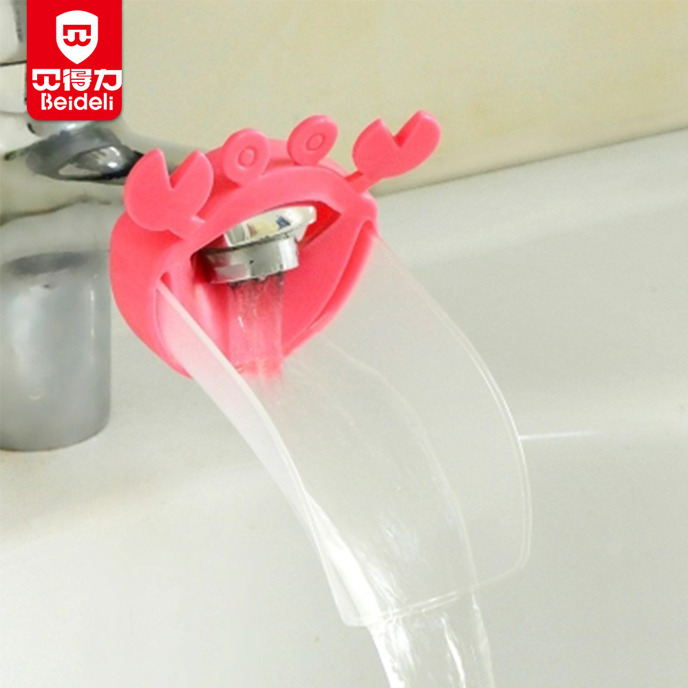 Baby safety kids cartoon silicone faucet extender /child hand washing water chute