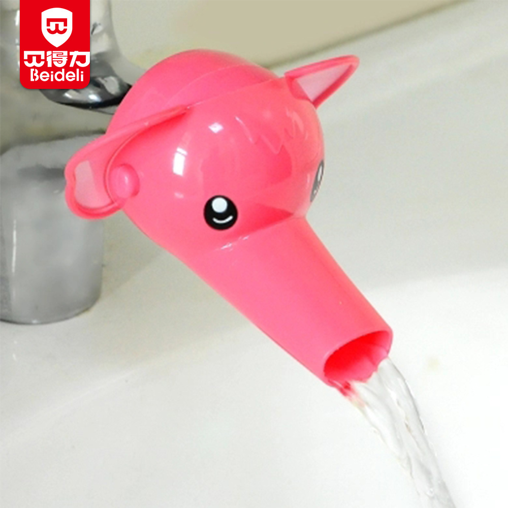 Baby safety kids cartoon silicone faucet extender /child hand washing water chute