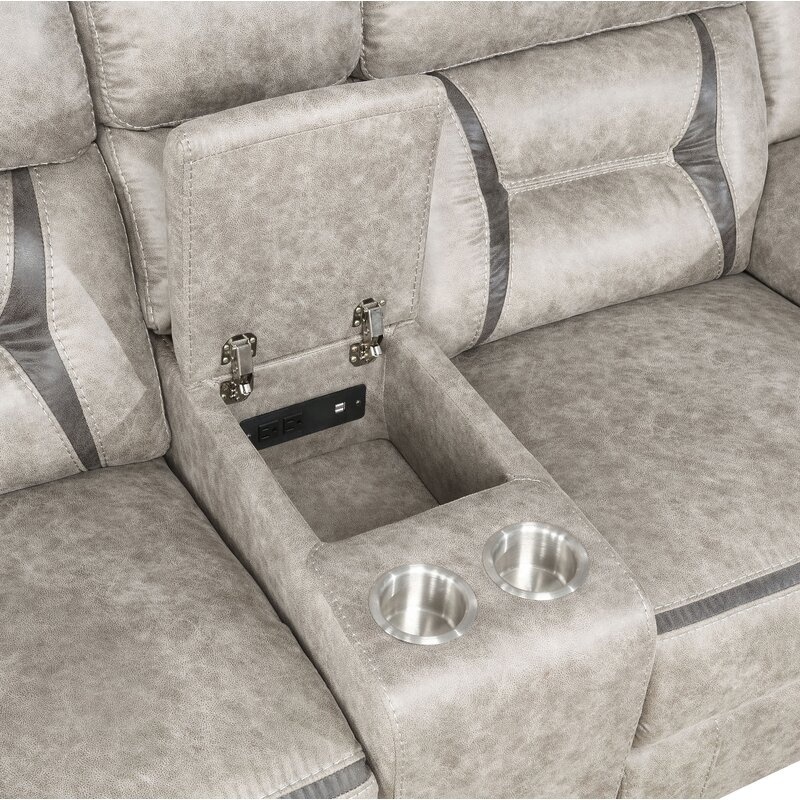 JKY 3 Seater Genuine Leather Loveseat Motion Recliner Sofa Set Reclinable With Massage Function And Cup Holder For Living Room