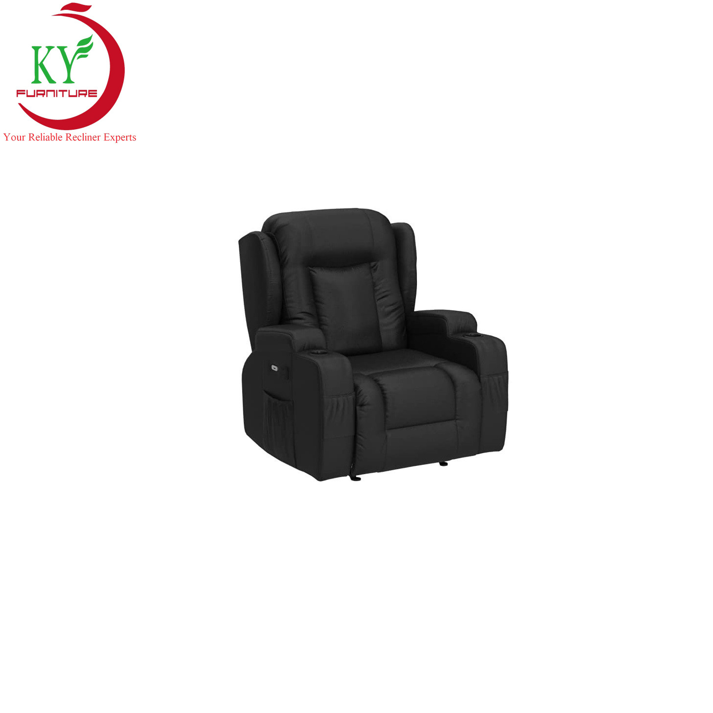 JKY Furniture Modern Living Room Massage Heated Reclining Chair  Modern Air Leather