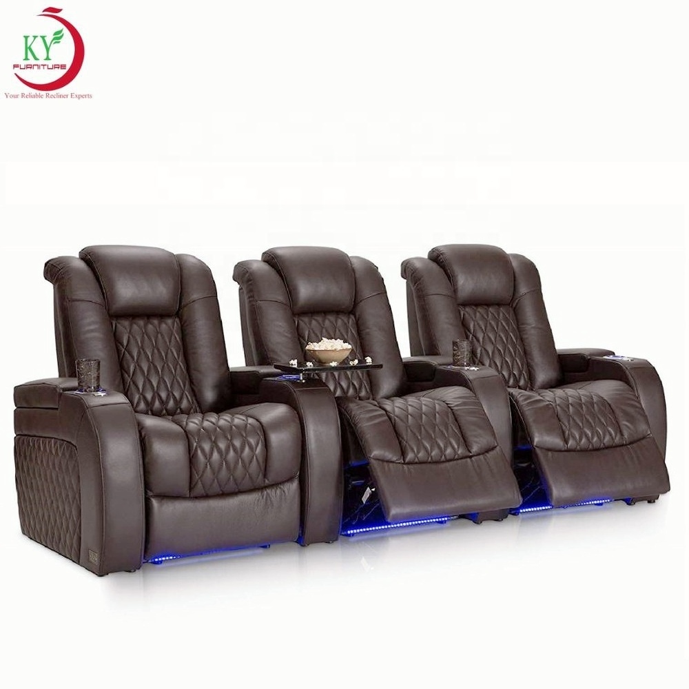 JKY Furniture Living Room Home Theater Cinema Sofa Chair Seat Set With LED Light For Watch Movie