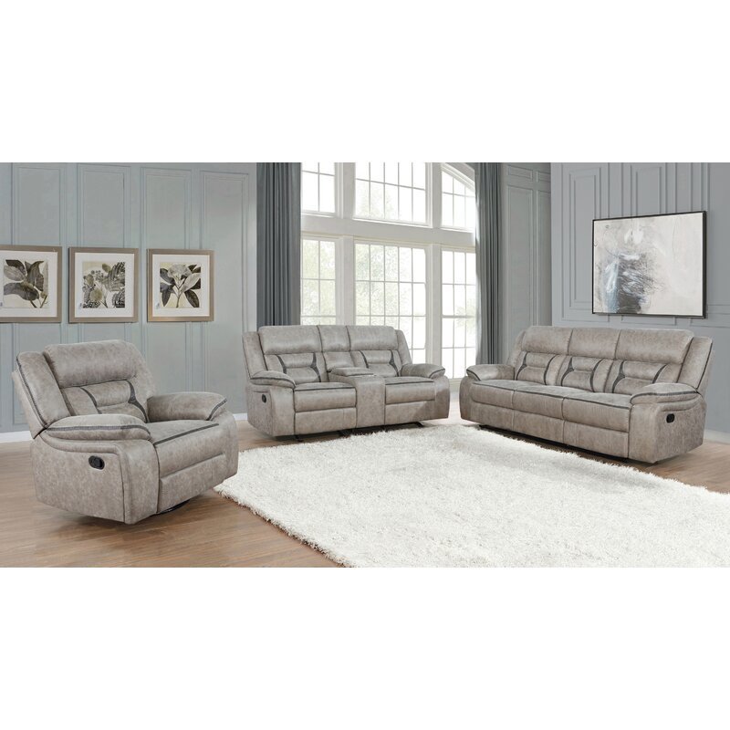 JKY 3 Seater Genuine Leather Loveseat Motion Recliner Sofa Set Reclinable With Massage Function And Cup Holder For Living Room