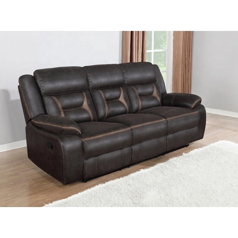 JKY 3 Seater Genuine Leather Loveseat Motion Recliner Sofa Set Reclinable With Massage Function And Cup Holder For Living Room