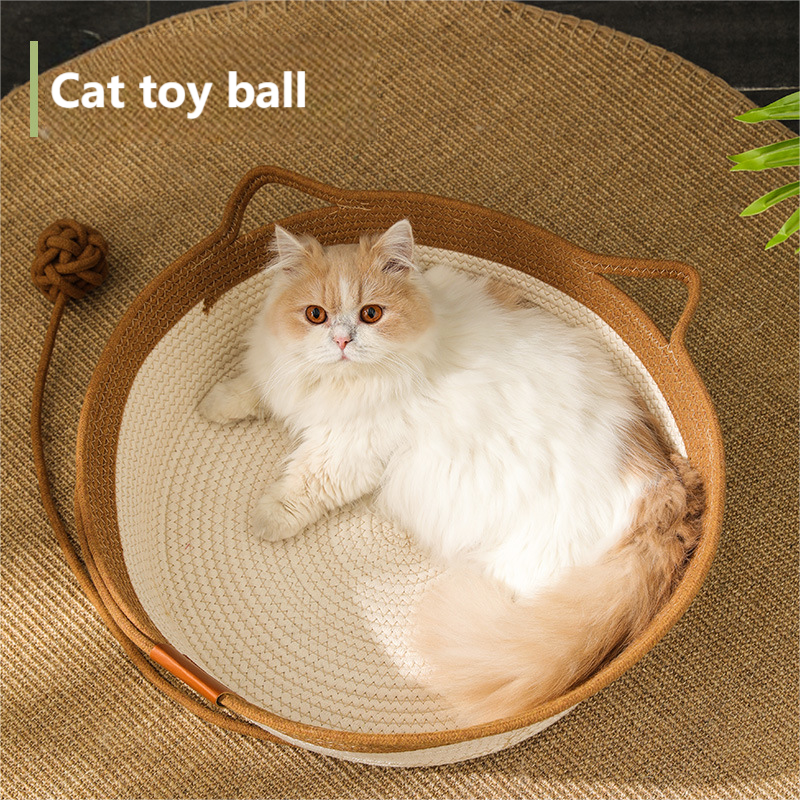 Cat Toy Oversized Pet Litter Box Sisal Cat Scratch Board Oval Corrugated Scratching Pad Cat Scratcher Lounge Bed Rest Pet Nest