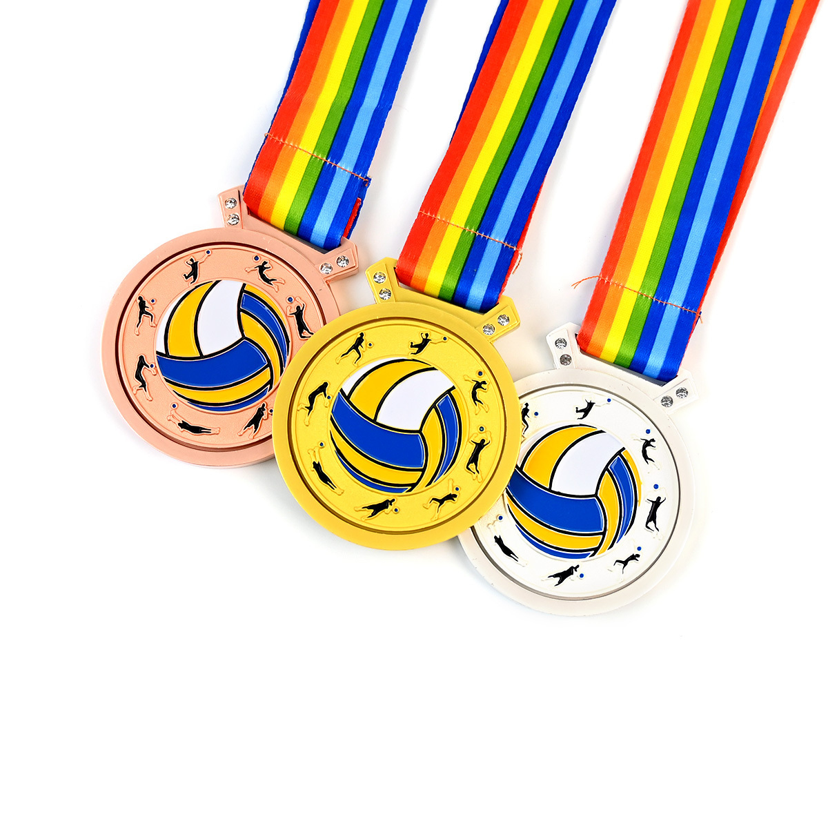 Custom 3D Gold Color round Sports Medals and Trophies Gymnastics Football Soccer Customizable Awards and Plaques