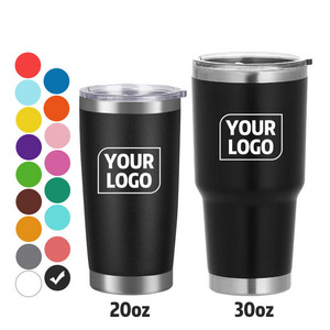 Wholesale 20oz 30oz Powder Coated Stainless Steel Double Wall Insulated Vacuum Coffee Mugs Car Tumblers Cups Travel Mugs